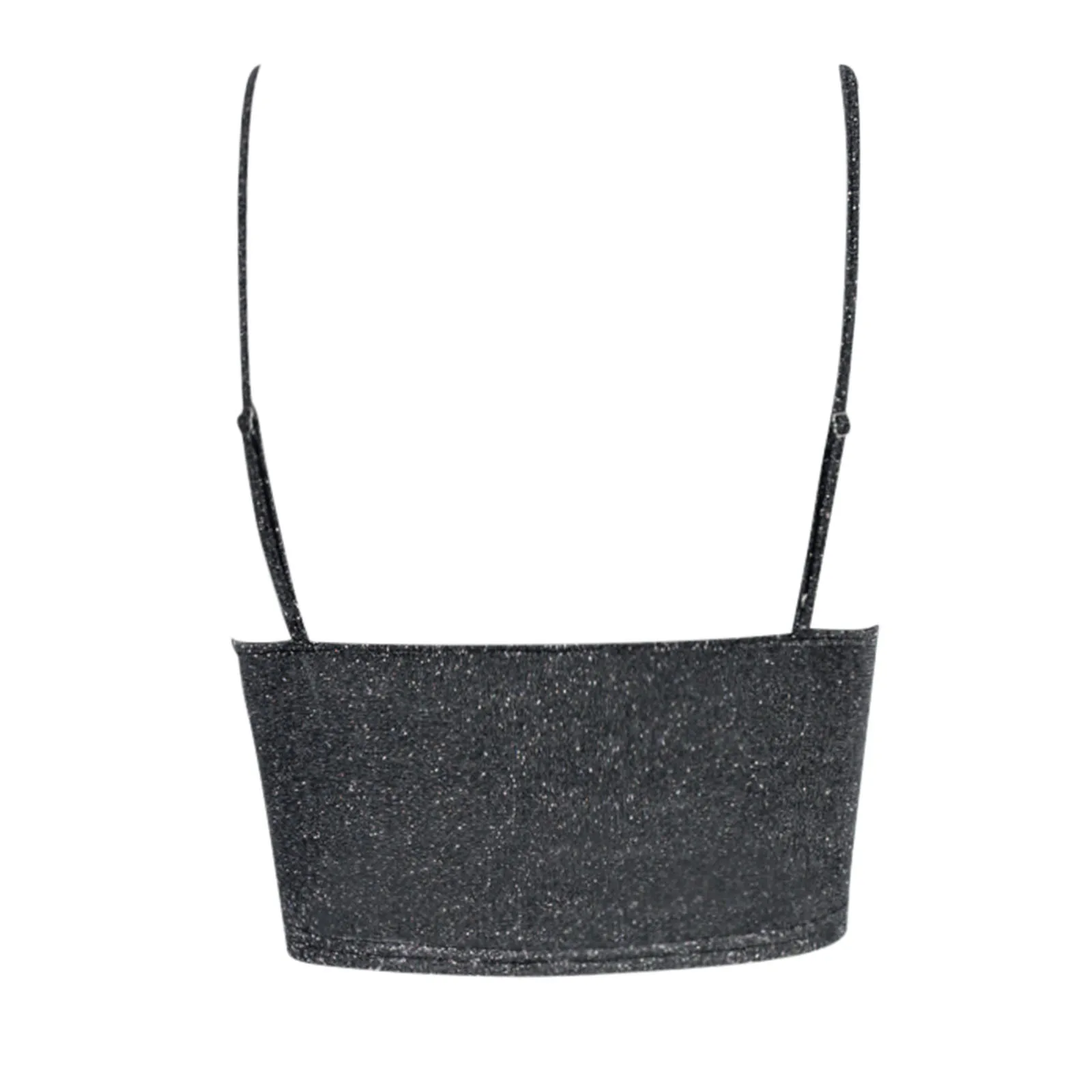 

Sexy Tank Top Black Cropped Tops Women Summer Camis Backless Camisole Fashion Casual Vest Female Sleeveless Shiny Cropped Blouse