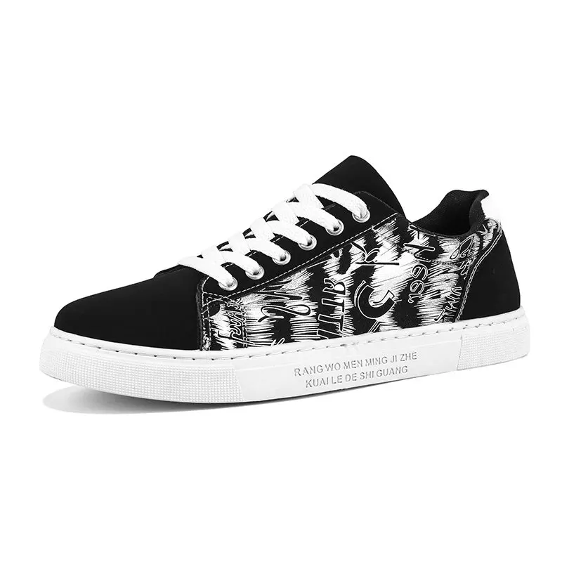 

Black male and female graffiti skateboard shoes comfortable shoes teen fashion wild breathable wear increased