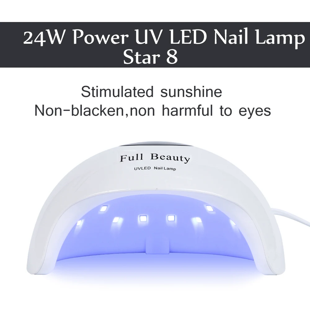 24 Вт Сушилка для ногтей УФ лампа Светодиодный гель лак отверждающая машина всех