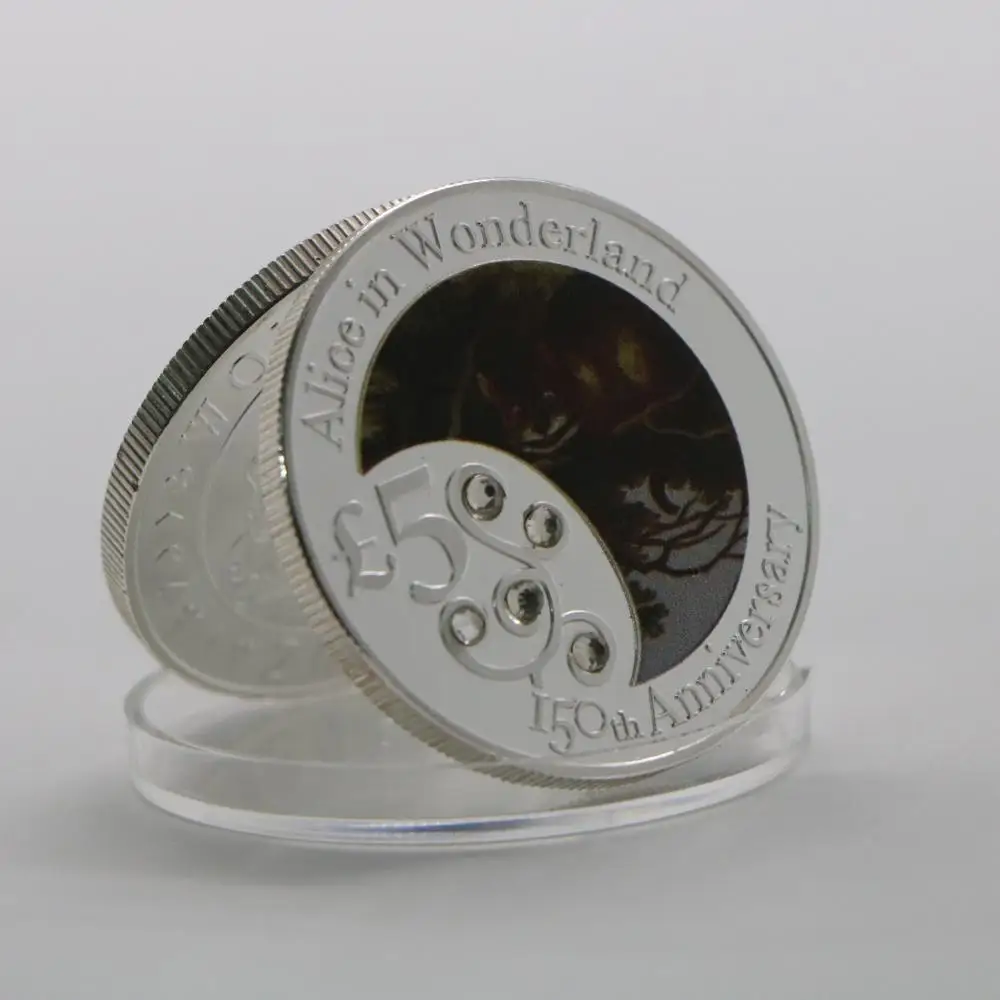Монета Алиса в стране чудес посеребренные металлические монеты 999 9 пробы