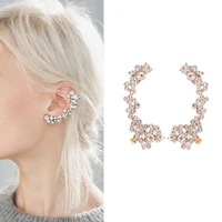 ywzixln boho fashion jewelry earrings big rhinestone geometry design clip earring accessories for women wholesale e0206