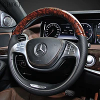 for mercedes benz e300l e200l e320l a180l a200l e260l diy hand stitched leather suede steering wheel cover car accessories