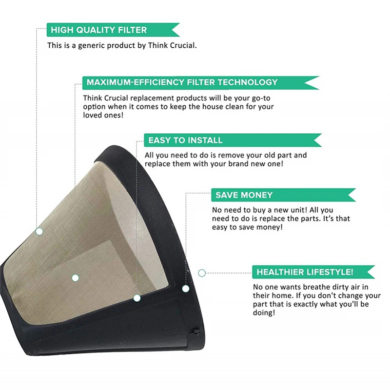 Моющийся фильтр для кофе в КОНУСНОМ стиле из нержавеющей стали многоразовый