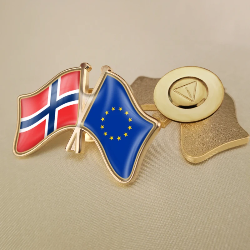 Брошь с двойным крестом флаг дружбы Европейский союз и Норвегия значки нагрудные