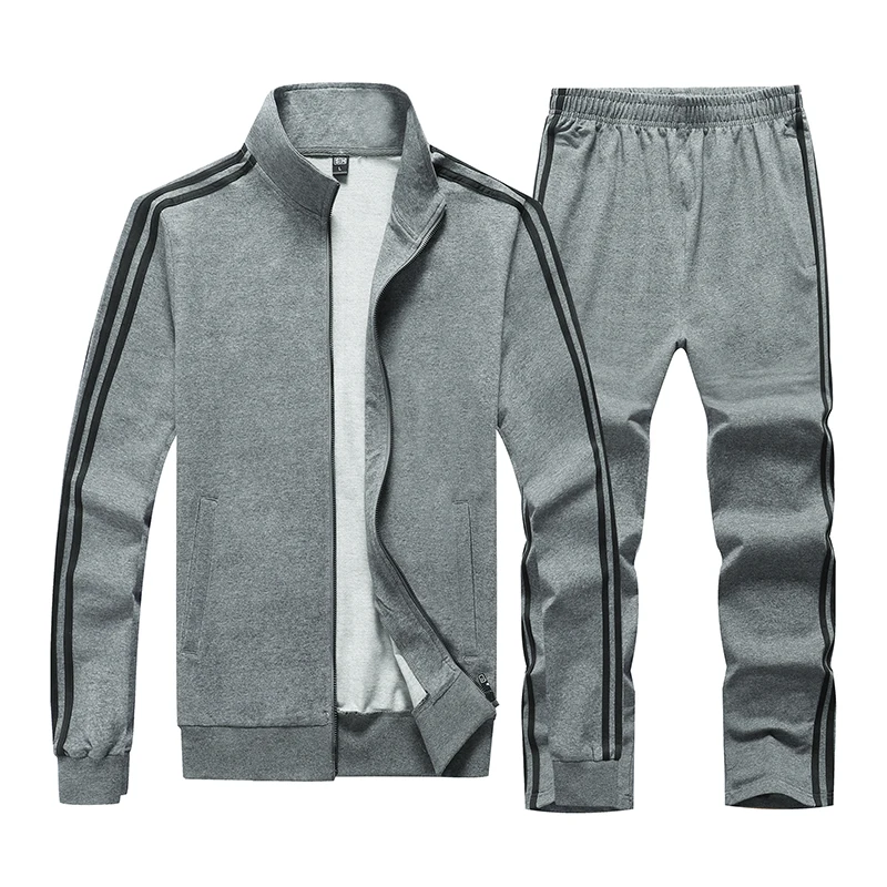 Спортивный костюм мужской полосатый свитер с воротником-стойкой однотонный