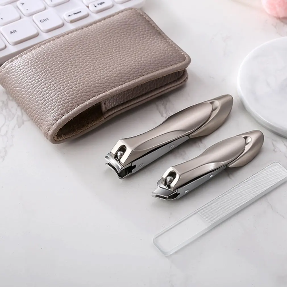 

2pcs Nail Clippers Stainless Steel Anti Splash Fingernail Cutter Manicure Tools Bionics Design Nail Trimmer Scissors