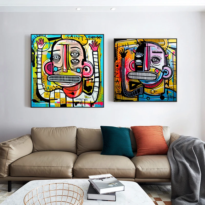 

Graffiti Abstract Wall Art Canvas Art Picture Wall Poster and Print Wall Art Colorful Picture for Living Room Home Decor