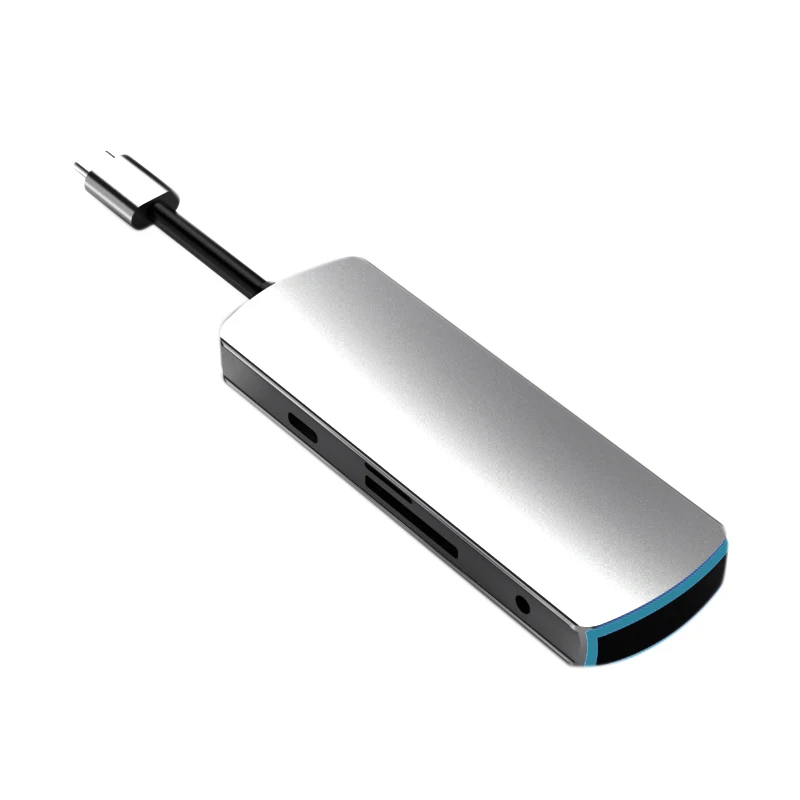 USB C концентратор адаптер 8 в 1 с 3 портами 0 и SD/TF кардридер o Jack PD Быстрая зарядка для