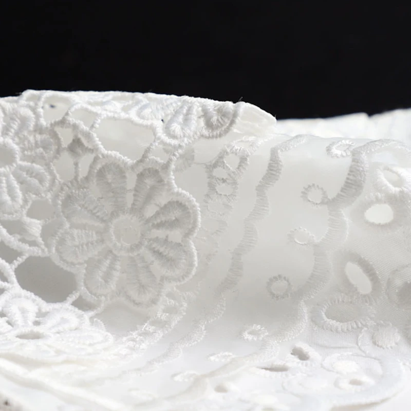 

Embroidery Petal Floral Lace Fake Collar Shawl Wrap 3 Layer Hollow Out Short Poncho Capelet Scalloped Trim Decorative Drop Ship