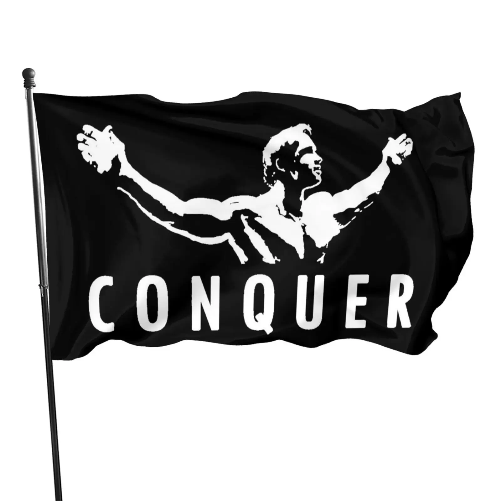 

CONQUER flag Arnold Schwarzenegger inspirational office gym wall decoration 90X150cm banner banner