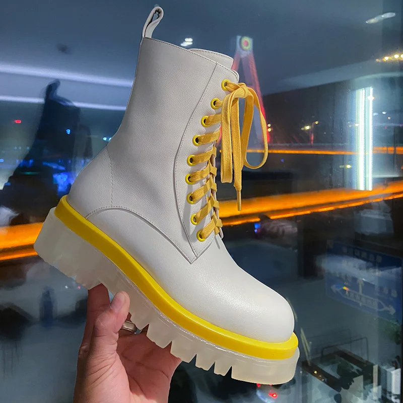 Женские ботинки-мартинсы Mordoan из натуральной коровьей кожи на толстой подошве