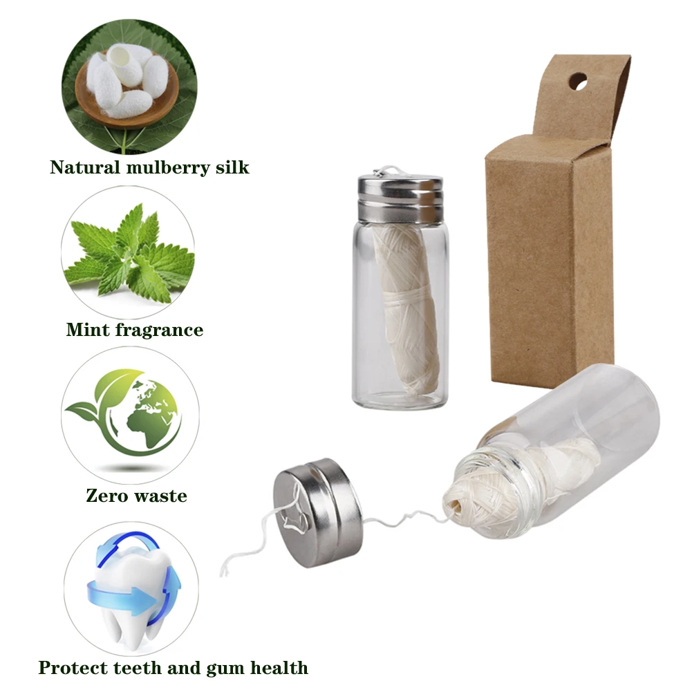 30 м Экологически чистая биоразлагаемая зубная нить с многоразовым стеклянным
