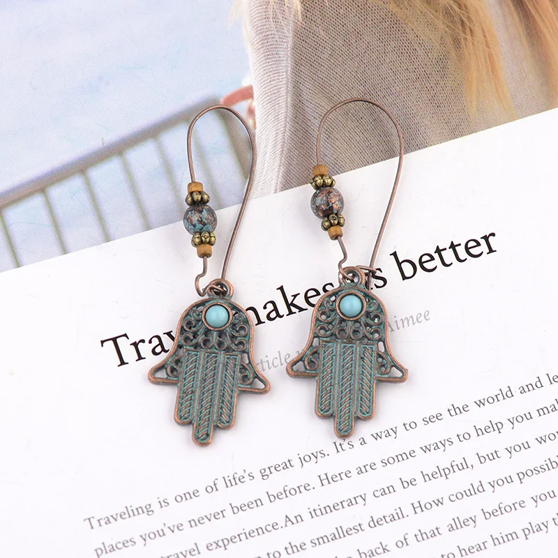 Картер Лиза Индийский Племенной ржавый колокольчик филигранные Висячие серьги