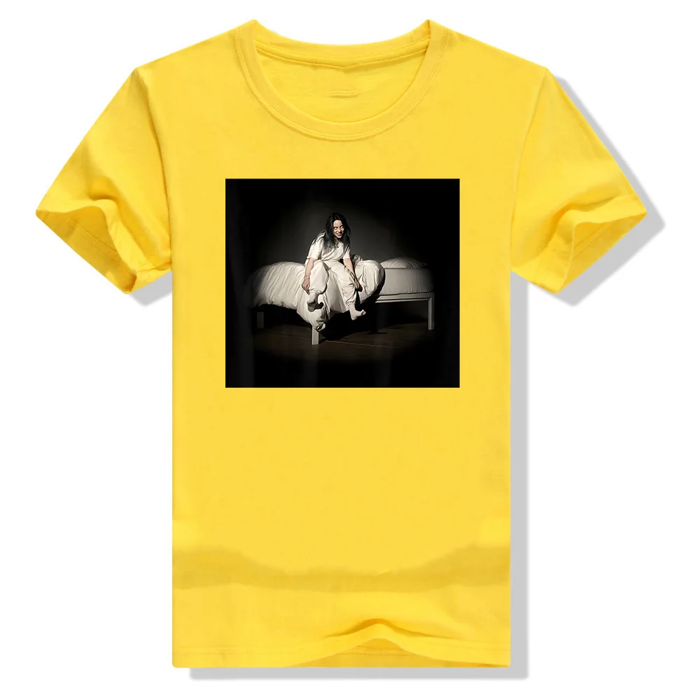 Цвет: желтый Черная футболка Billie Eilish Sweet Dreams S 3Xl Подарочная футболка на день рождения - Цвет: Цвет: желтый