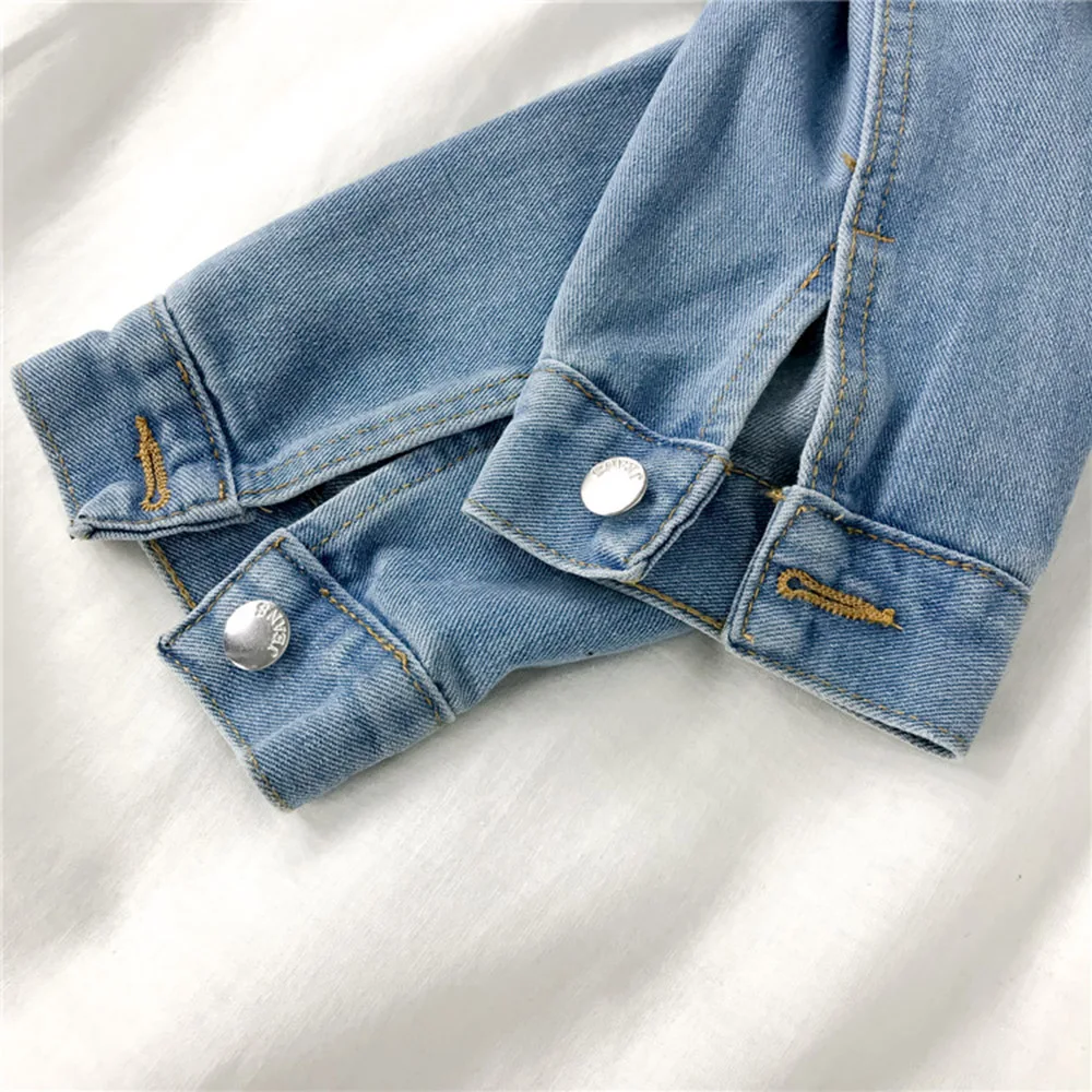 

Vintage Women Jacket New 2020 Autumn Winter Women Denim Jacket Outerwear Hooded High Street Fashionable Korean Style Jeans Tops