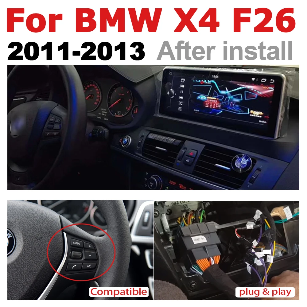 Автомагнитола 2 Din с GPS и Android-навигацией для BMW X4 F26 2011 ~ 2013 CIC AUX Стерео Мультимедиа