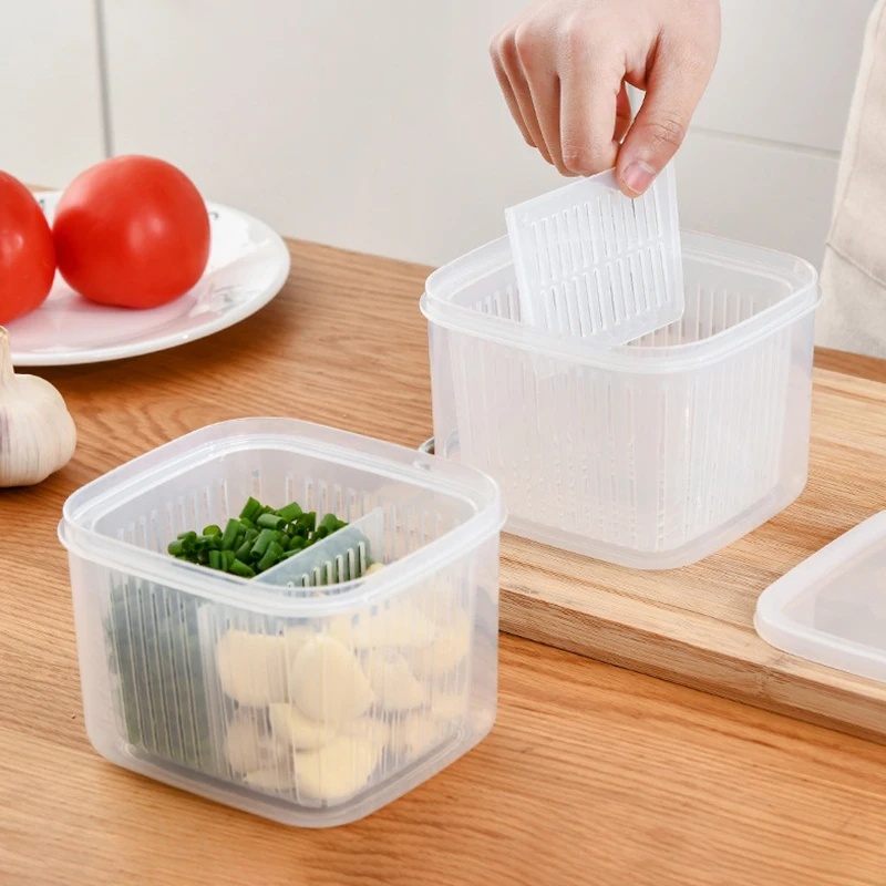 

Отдельная коробка для хранения зеленых луков, пластиковые контейнеры, кухонная корзина для слива, коробки для фруктов, предметы домашнего о...