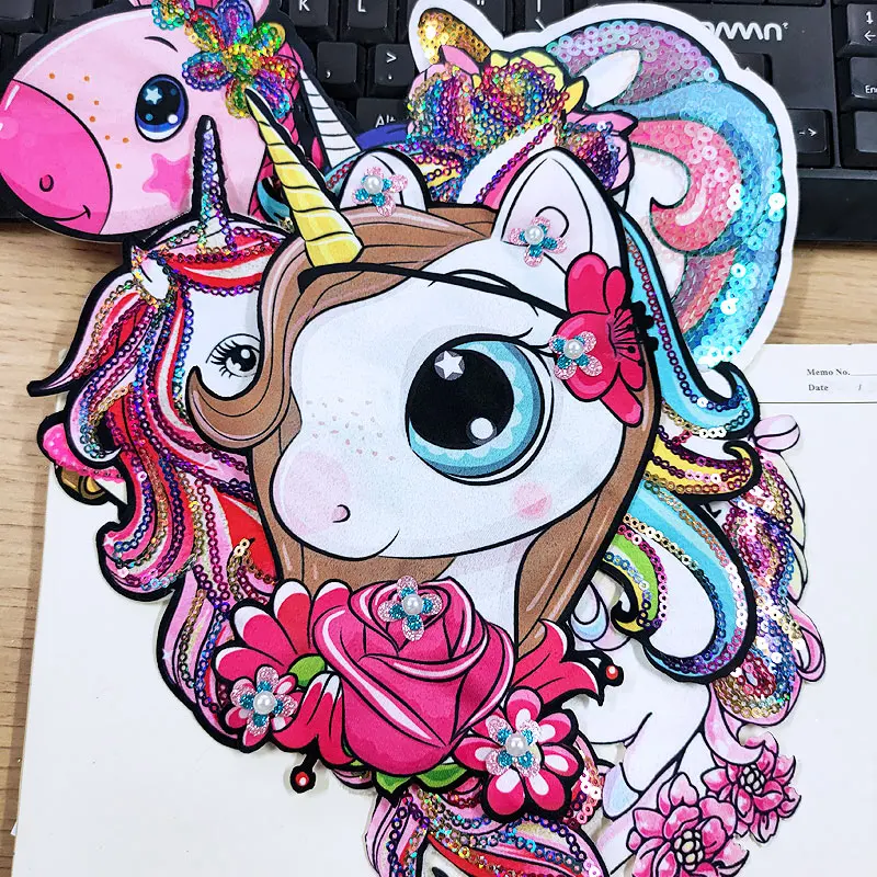 Симпатичные Блестящие нашивки для одежды наклейки сделай сам Мультяшные фото