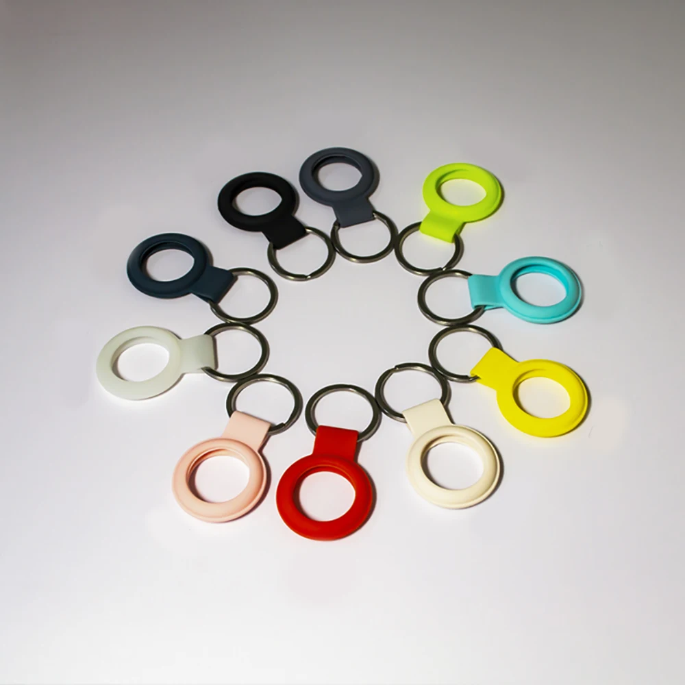 

New For Apple Airtags Liquid Silicone Protective Sleeve For Apple Locator Tracker Anti-lost Device Keychain Protective Sleeve