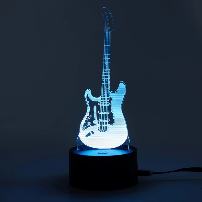 

New 3D Electric Guitar Night Light 7 Color LED Change Touch Switch Table Desk Lamp Art Light Christmas Gift Valentines Kids Gift
