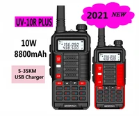 2pcs baofeng uv 10r uv10r plus hunting walkie talkie woki toki mobile radio station usb charger scanner radio vhf uhf police ham