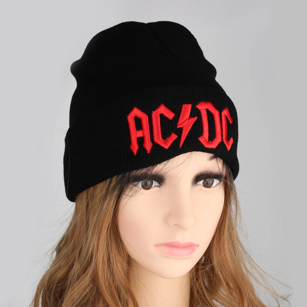 ACDC зимняя шапка с манжетами и буквенным принтом вязаные женские шапки-бини