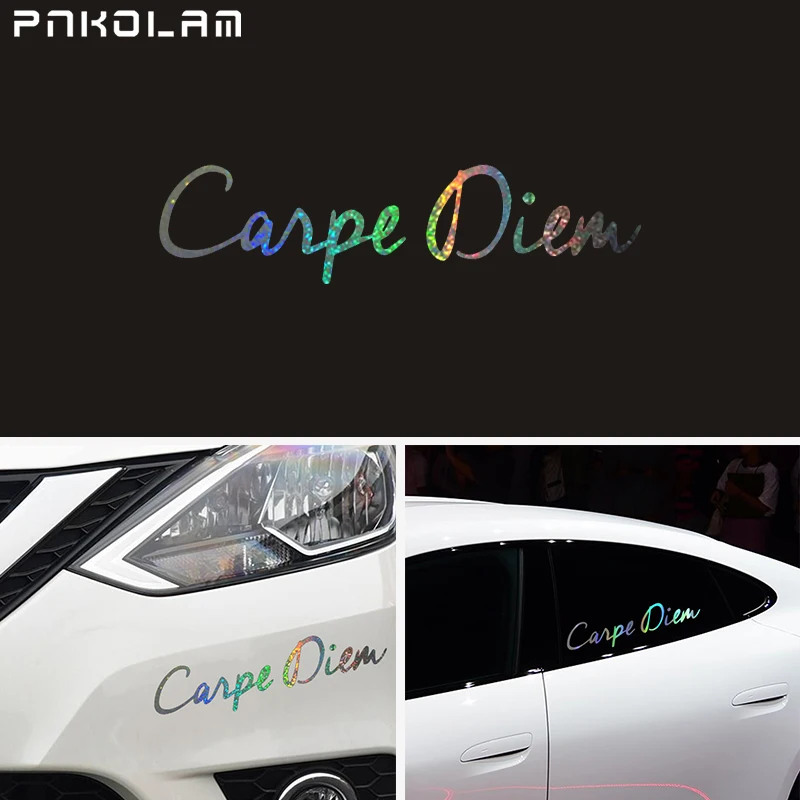 Автомобильный стикер Carpe Diem виниловый деколь отражающий бампер для окна