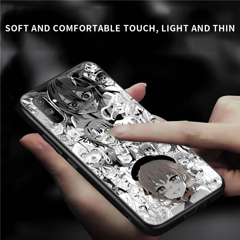 anime hentai sexy bunny girl phone case for oppo a53 a52 a54 a15 a9 2020 black shell for realme 8 7 6 pro c3 c21 silicone cover free global shipping