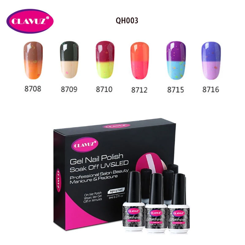 CLAVUZ 8 мл 6 шт. набор сыр Хамелеон Изменение температуры Цвет Гель-лак изменение