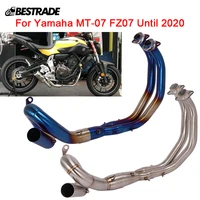 stainless steel header pipe for yamaha mt 07 fz07 motorcycle exhaust front pipe slip on 51mm link tube header connector tips