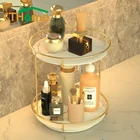 Скандинавская Мода 360 Вращающаяся настольная коробка для хранения косметики продукты для ухода за кожей духов 2 уровня поднос туалетный столик полка для отделки