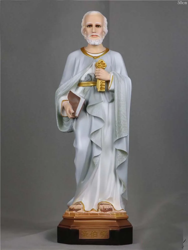 

50CM large Christianity Catholicism Catholic Church Disciples Jesus Christ St.Saint Peter Religious Holy art statue