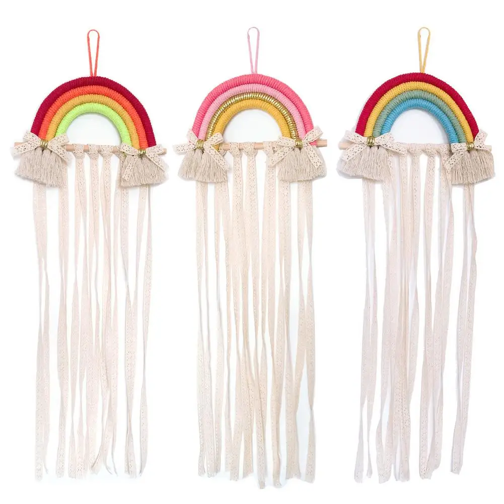 

Rainbow Wall Decoration Hanging Decor Hairpin Storage Belt For Girls Hair Clips Hairband Organizer Strip Holder Ornaments