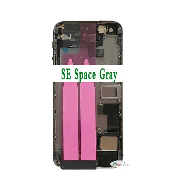 Для iphone 5 5G или 5S SE Высокое качество задняя средняя рамка Шасси Полный Корпус в сборе крышка батареи задняя дверь с гибким кабелем - Цвет: SE Gray