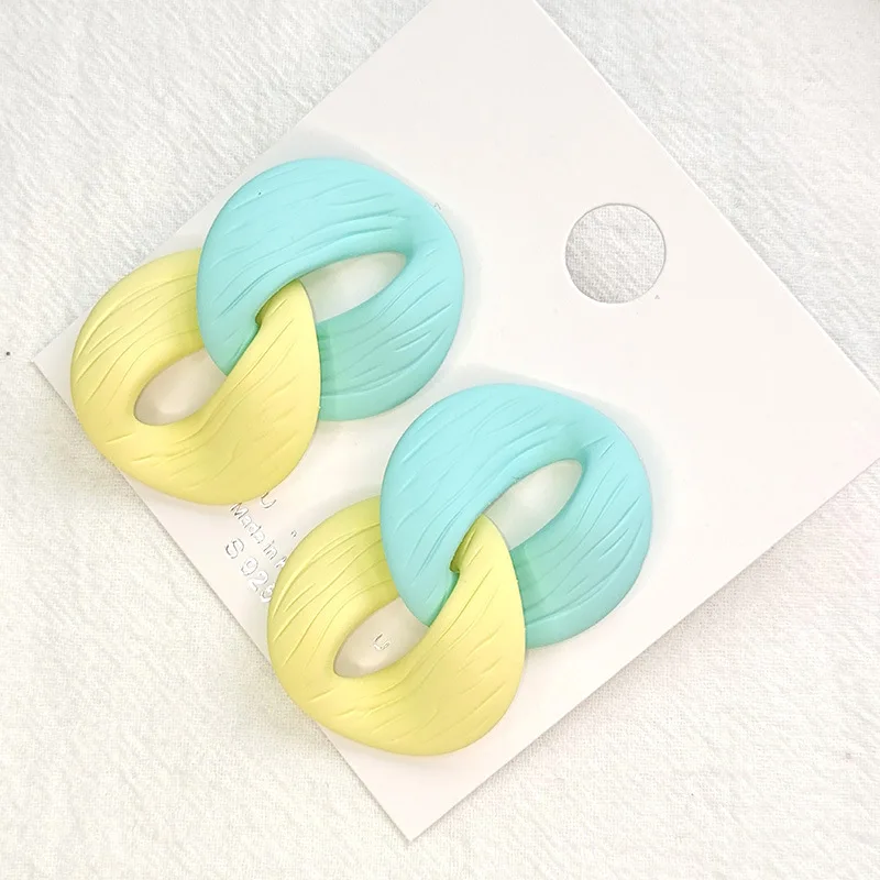 

New Fashion Geometric Acrylic Chains Earrings For Women Girls Big Circel Long Dangle Earrings Brincos Korean Jewelry Accessories