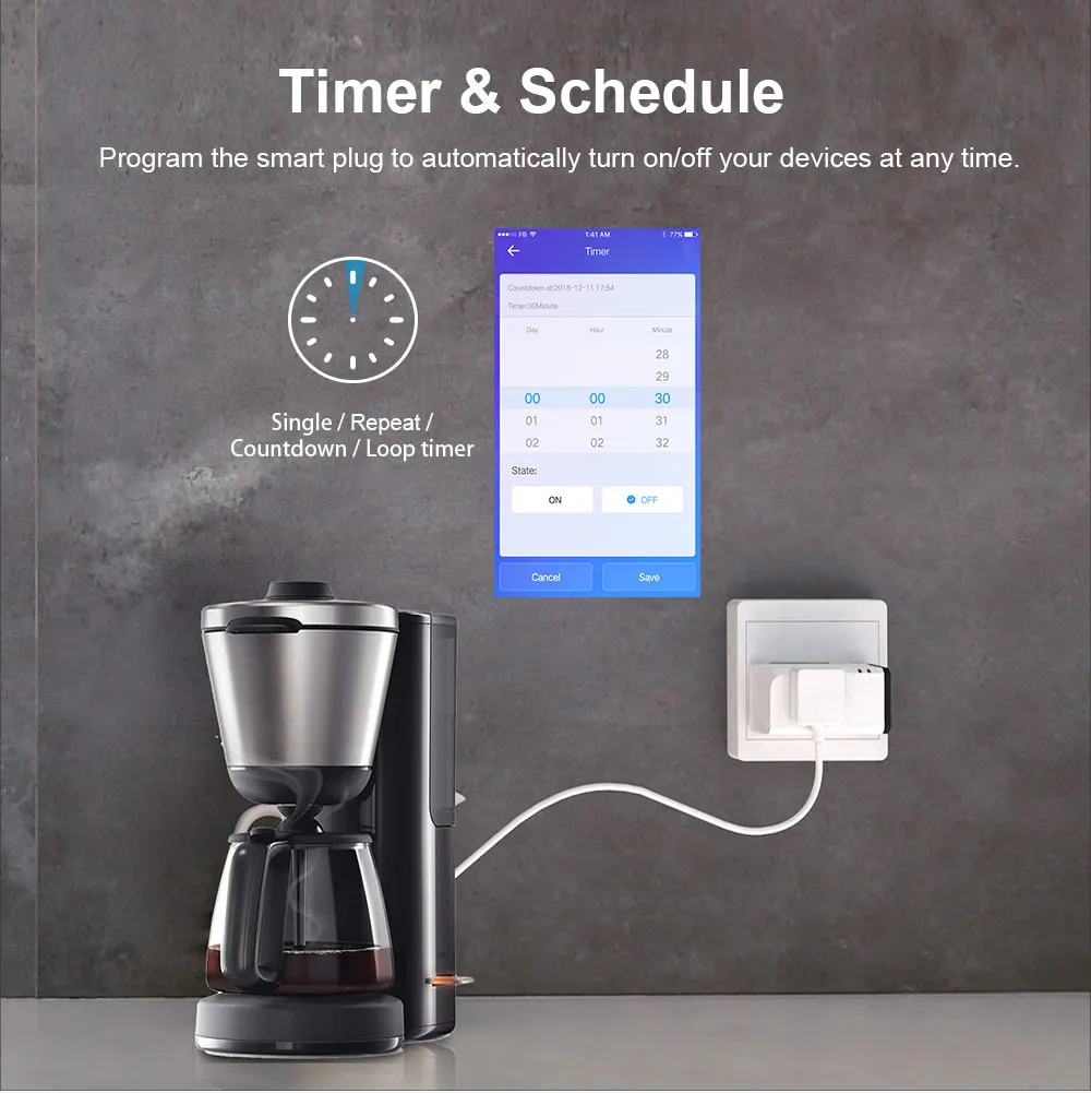 2 шт. SONOFF S31 Lite US Мини Wifi розетка умный Беспроводной Выключатель питания 15а таймер