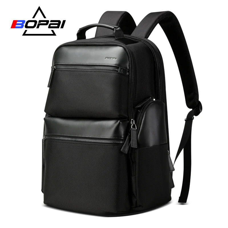 Рюкзак BOPAI из бычьей кожи с защитой от кражи и USB портом для зарядки|Мужские