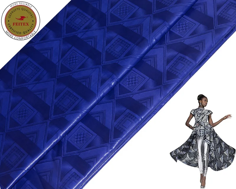 royal blue Feitex Австрия качество Базен Riche ткань похожая на getzner качество жаккард морская парча ткань хлопок духи Shadda - Цвет: royal blue