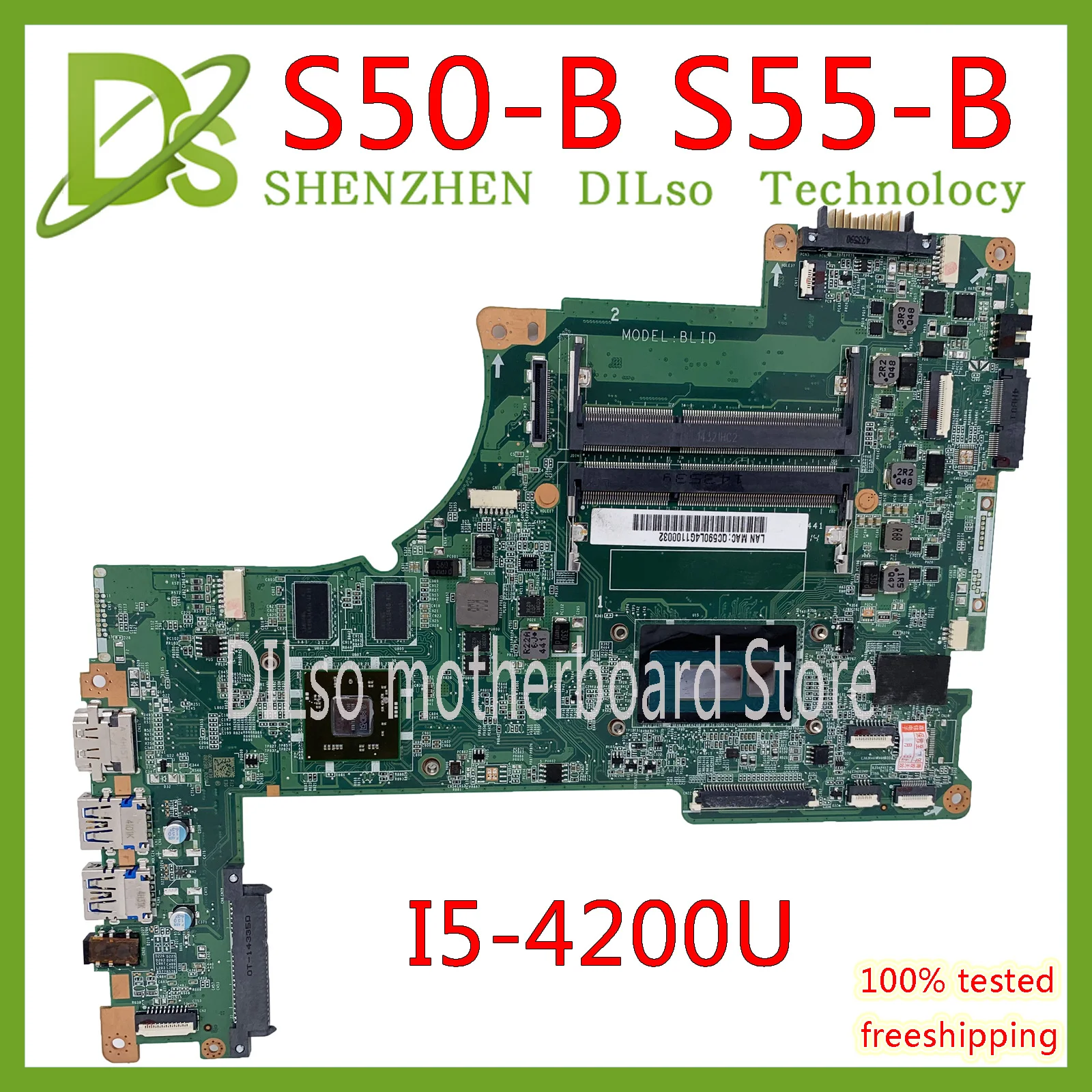 KEFU DABLIDMB8E0 для Toshiba Satellite S50 S55 S50T B L55 материнская плата I5 4210U CPU работа 100%