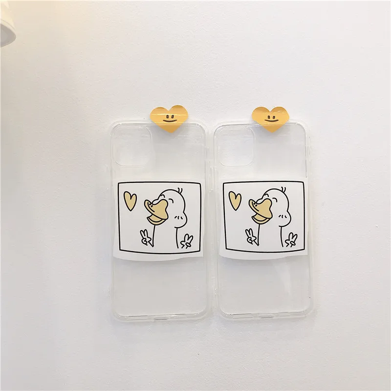 Простой милый чехол для телефона в китайском стиле с уткой IPhone XR Max мягкий