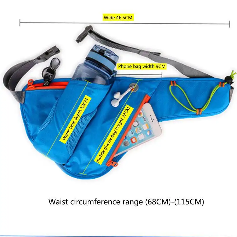 Поясной кошелек для бега с держателем бутылки водой мужчин и женщин