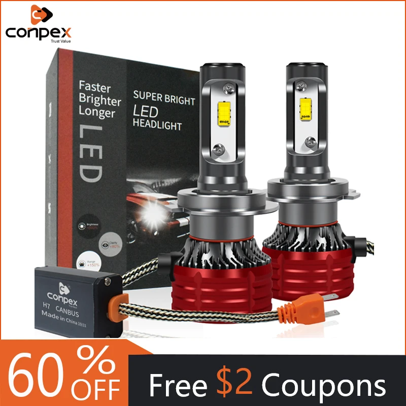 

Conpex H1 H11 H4 H7 Led Headlight Bulb For Auto H8 H9 9005 9006 9012 Car Lights High Low Beam HB3 HB4 Headlamp Universal 6400LM