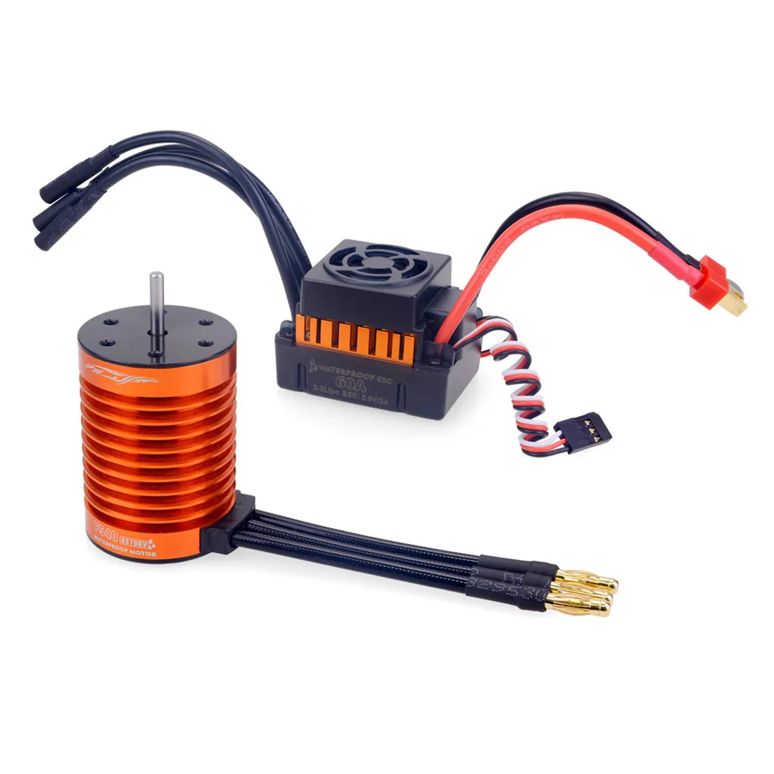 

Surpass Hobby F540-V2 4370KV 9T Waterproof Brushless Motor w/ 60A ESC Combo Set for 1/10 RC Car Truck RC Toys Parts