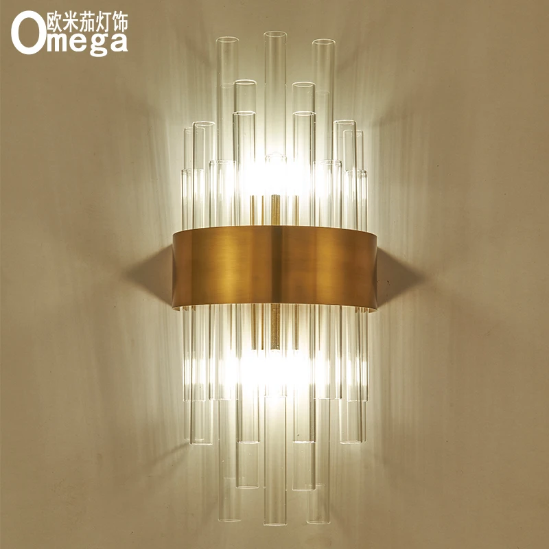 Креативный настенный светильник из нержавеющей стали в скандинавском стиле