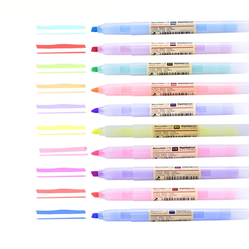 10 цветов милый маркер ручки 4 мм пастельный жидкий мелковый Kawaii Diy Хайлайтер для