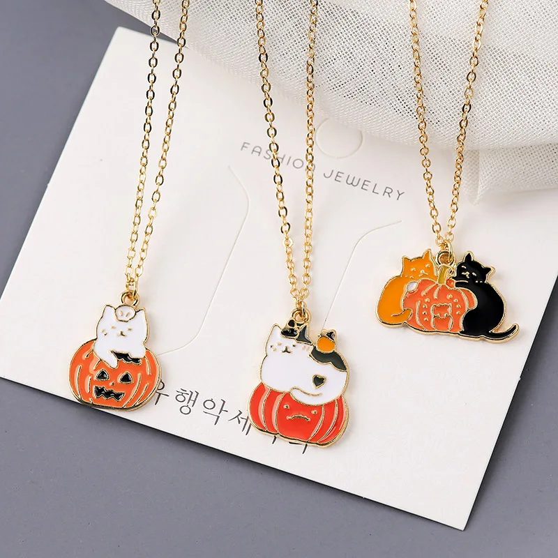 Новинка лидер продаж модное ожерелье Sansummer с подвеской в виде кота и тыквы на