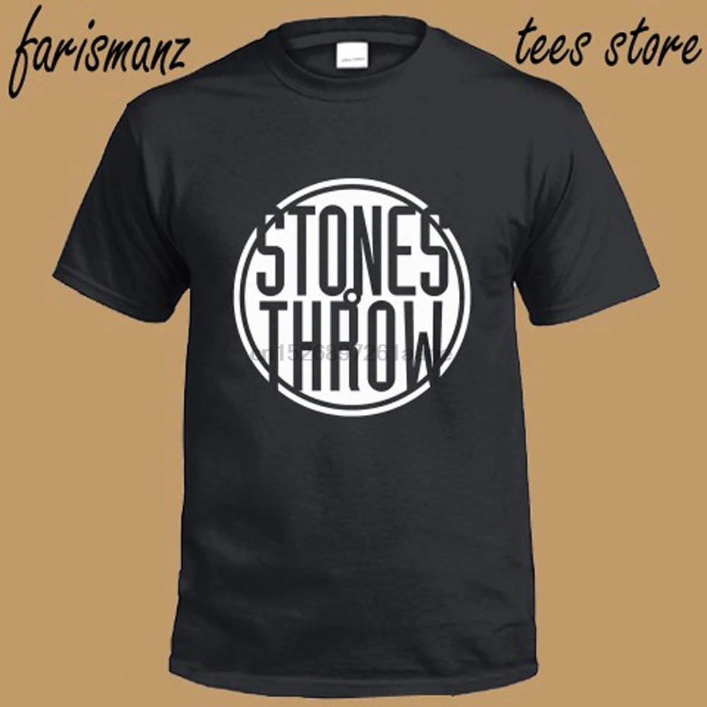 

New Stones Throw Records Logo Men Black T-Shirt Size S to 3XL custom printed tshirt hip hop funny tee mens tee shirts