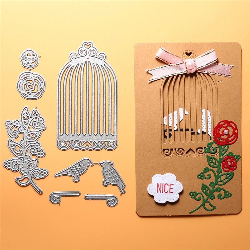 

5Pcs Bird Cage Metal Cutting Dies Stencils For DIY Scrapbooking Photo Album Decorative Embossing DIY Paper Cards Wedding Decor