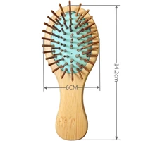 travel hair brush natural wooden massage hairbrush bamboo bristles oval paddle comb air cushion portable bamboo hair brush