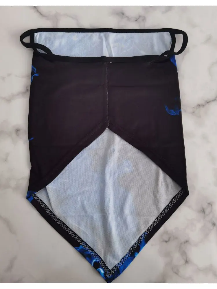 

Fashion Men Blue Keep Warm Scarf Shawl Flame Print Face Cover Easy To Breathe Movement Dust-Proof Mask Adult Made in China